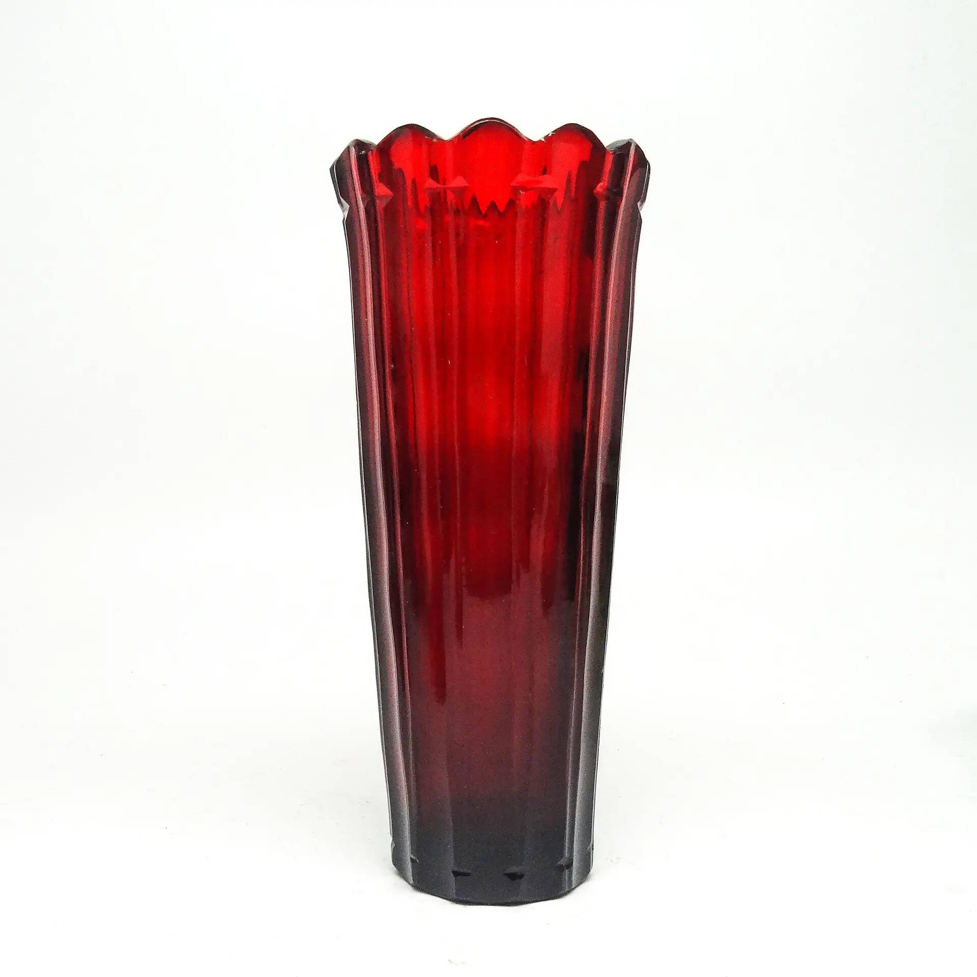 Biedermeier vase, ruby crystal, Bohemia, Czech Republic, 19th century