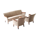 Scandinavian living room set of sofa & 2 armchairs, Norway 1970's