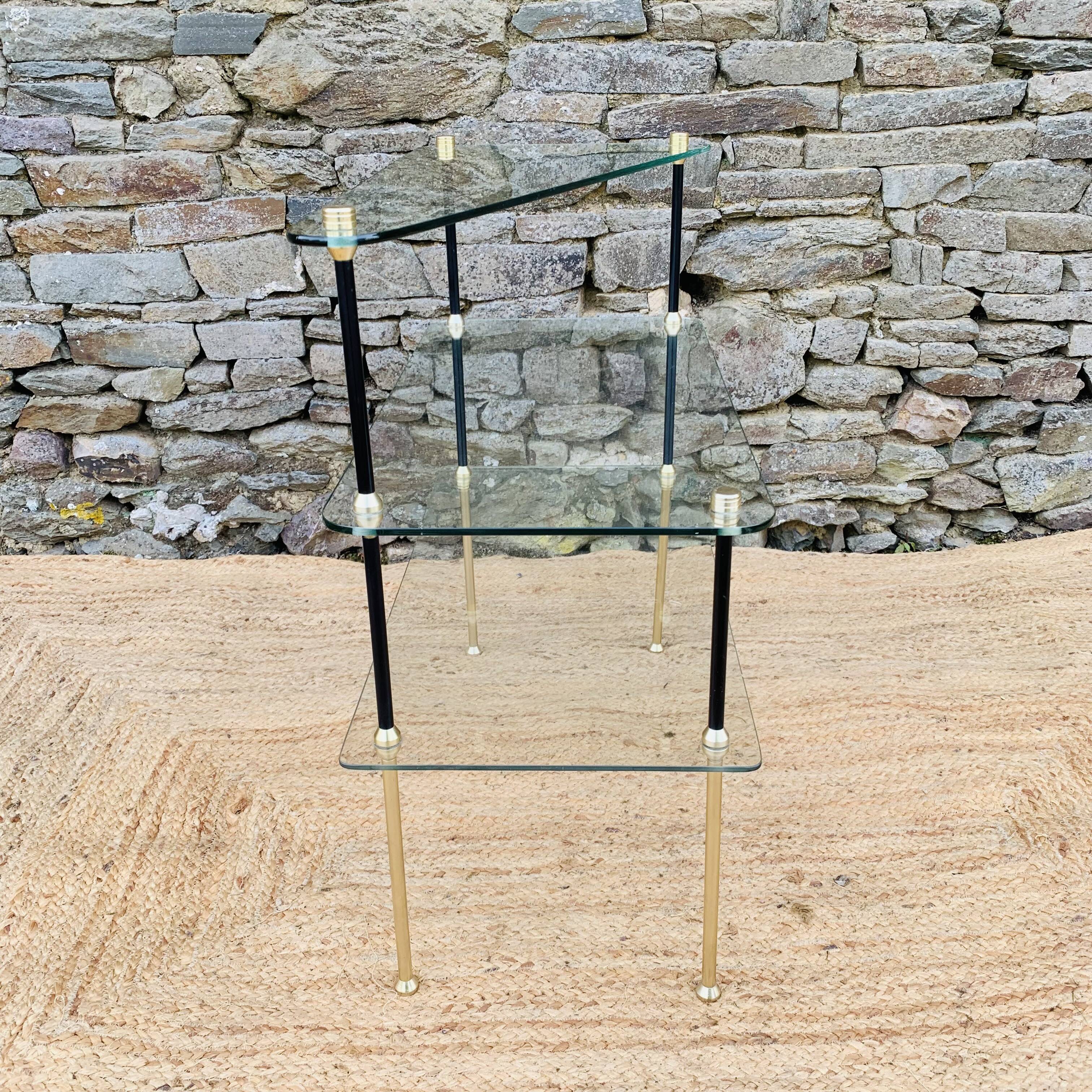 Vintage glass shelf from the 50s/60s