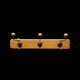 Vintage wooden wall coat rack - triple ball hook