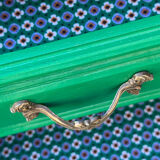 Vintage green oak chest of drawers from the 1960s.