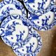 6 dessert plates Creil & Montereau in blue ironstone, "Japan" service