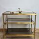 Table d' appoint en verre &laiton vintage