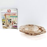 Sepia Cloud Glass Trinket Bowl or Centerpiece by George Davidson, United Kingdom