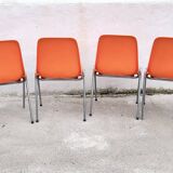 Orange plastic chairs