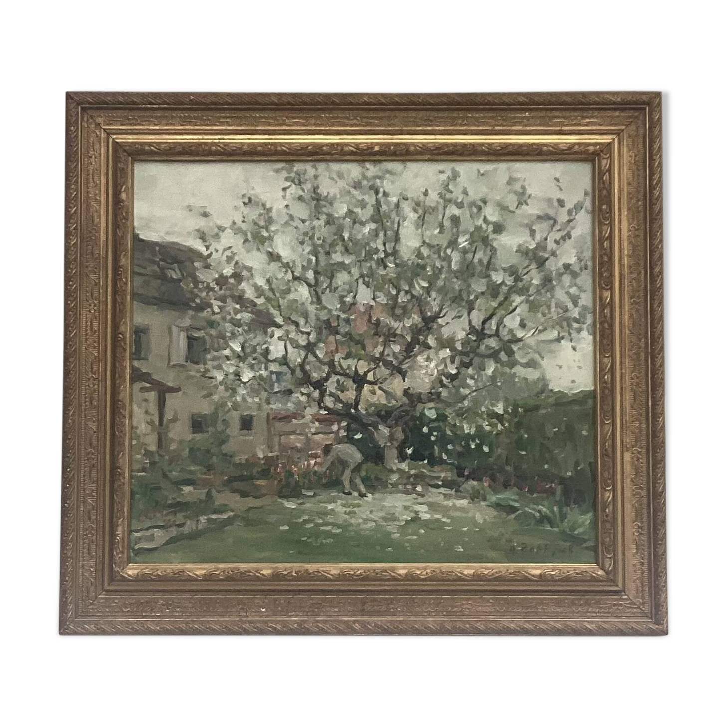 Painting signed Oil on canvas dimension: height -50 cm- width -56 cm-