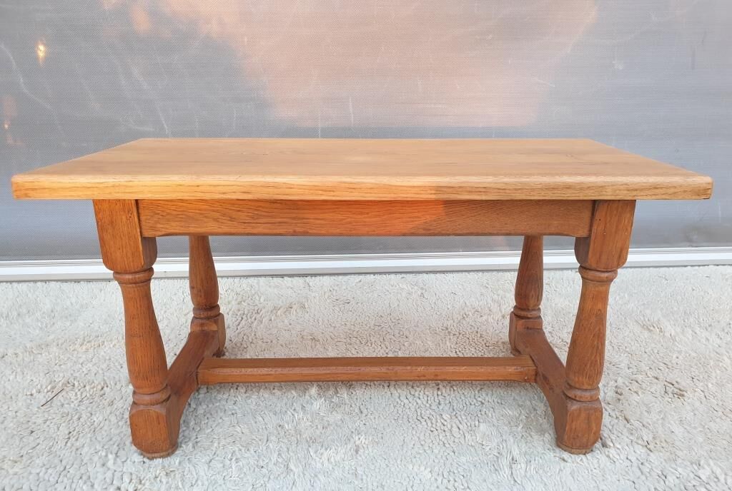Coffee table with balusters in the manner of farmhouse tables