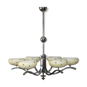 1920s Big Functionalism Art Deco Chandelier