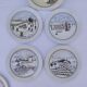 Dessert plates, Auteuil porcelain, naive, Danielle Dillemann