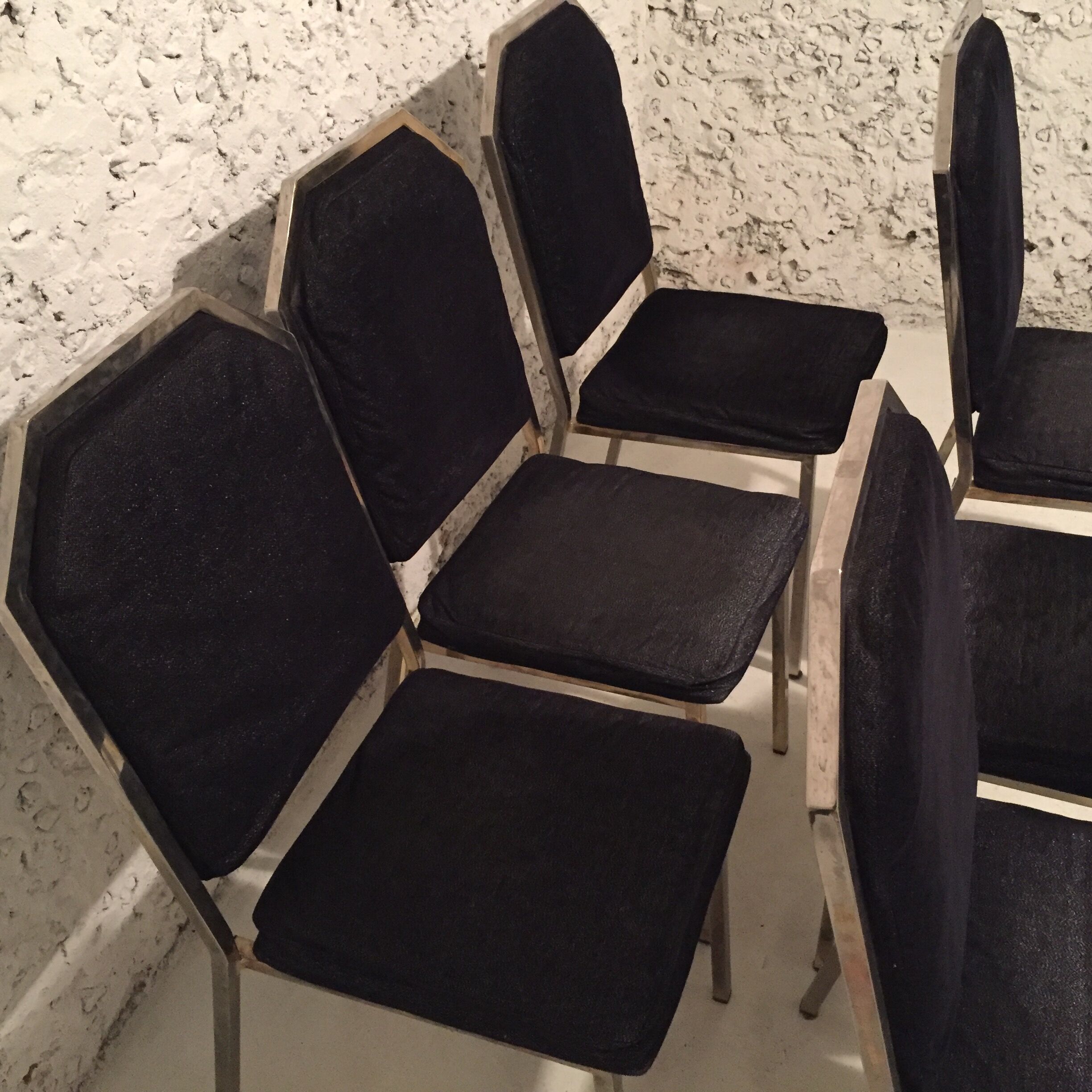 Set of 6 chairs 70's metal