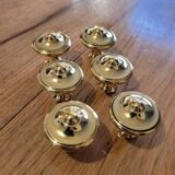 6 Polished Brass Furniture Knobs