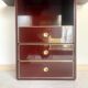 Commode et miroir en laque bordeaux, 1980