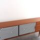 Mid-Century Op-Art Hand-Painted Danish Teak Sideboard, 1960s