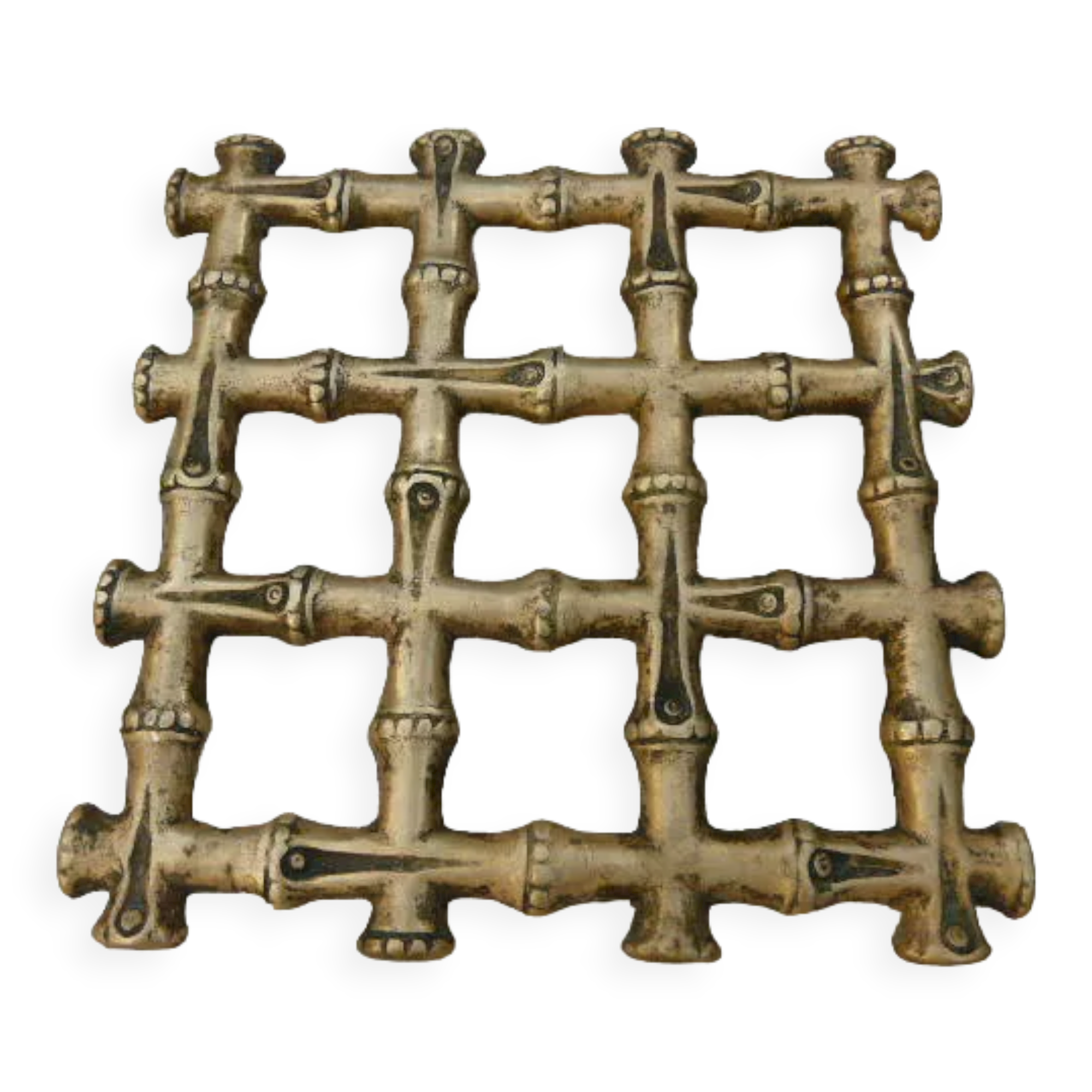 Dessous de plat en bronze imitation bambou