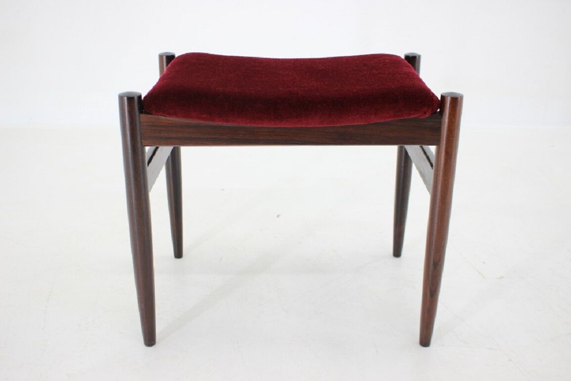 1960s danish teak stool in fabric