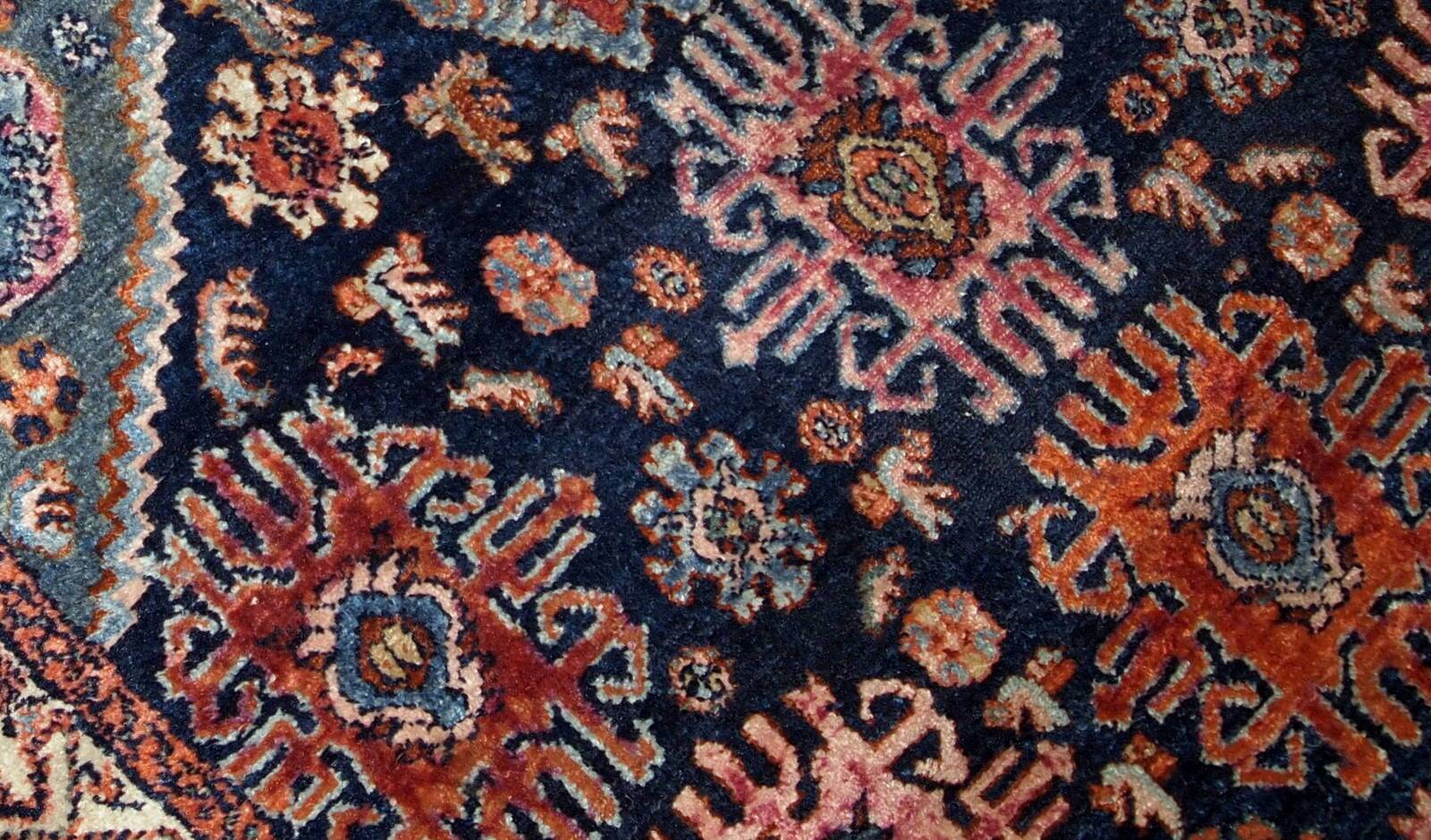 Handmade antique Persian Malayer rug 4.1' x 6.3' (125cm x 192cm) 1910s - 1B741
