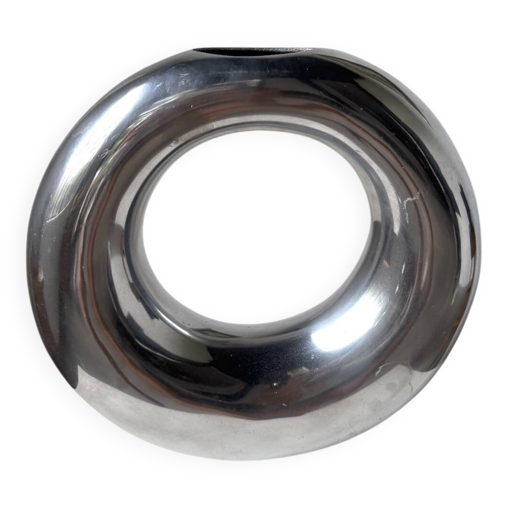Round aluminium loop vase