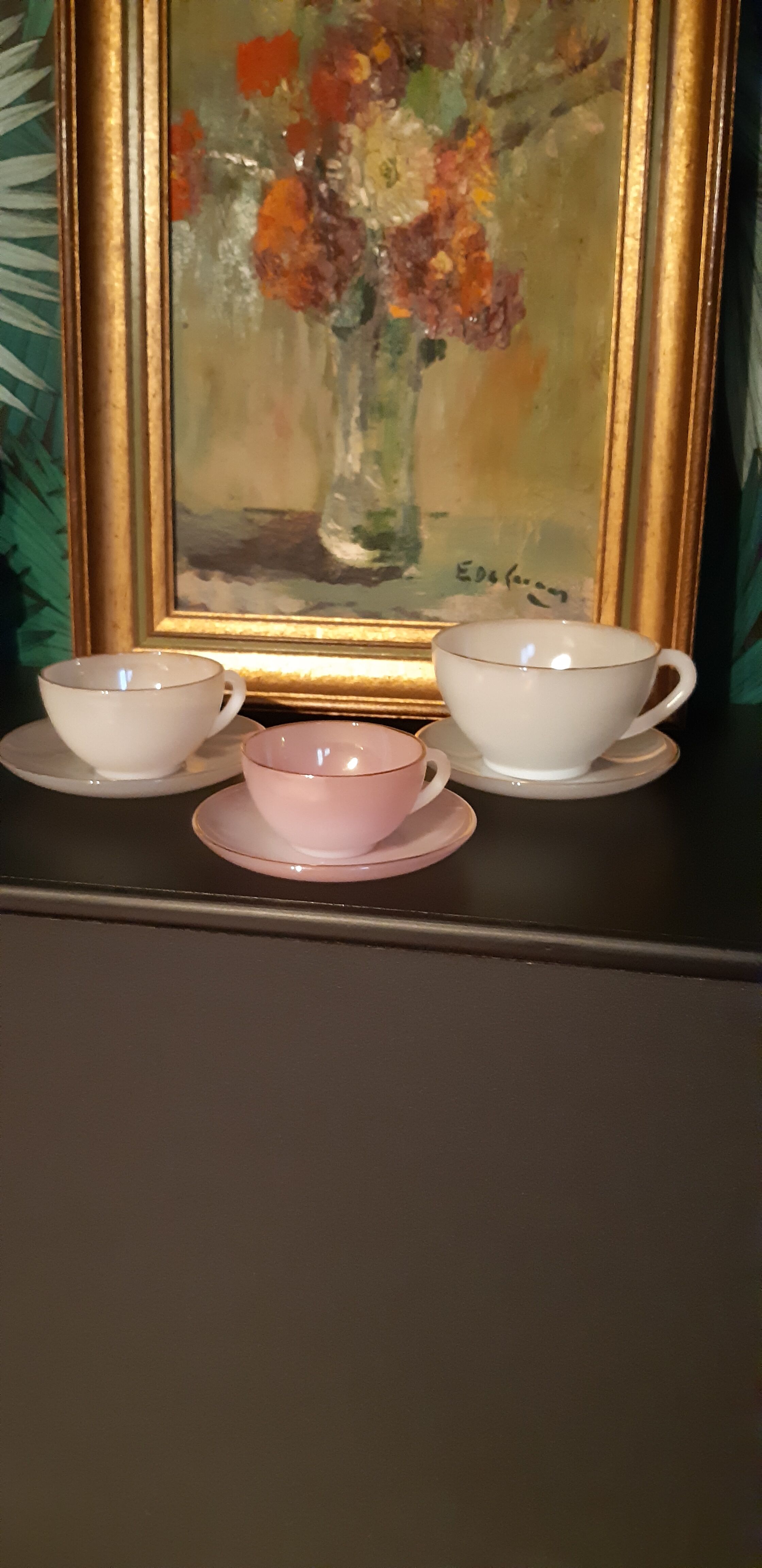 Vintage cups arcopal modele harlequin