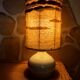 Table lamp in turned ceramic and wool