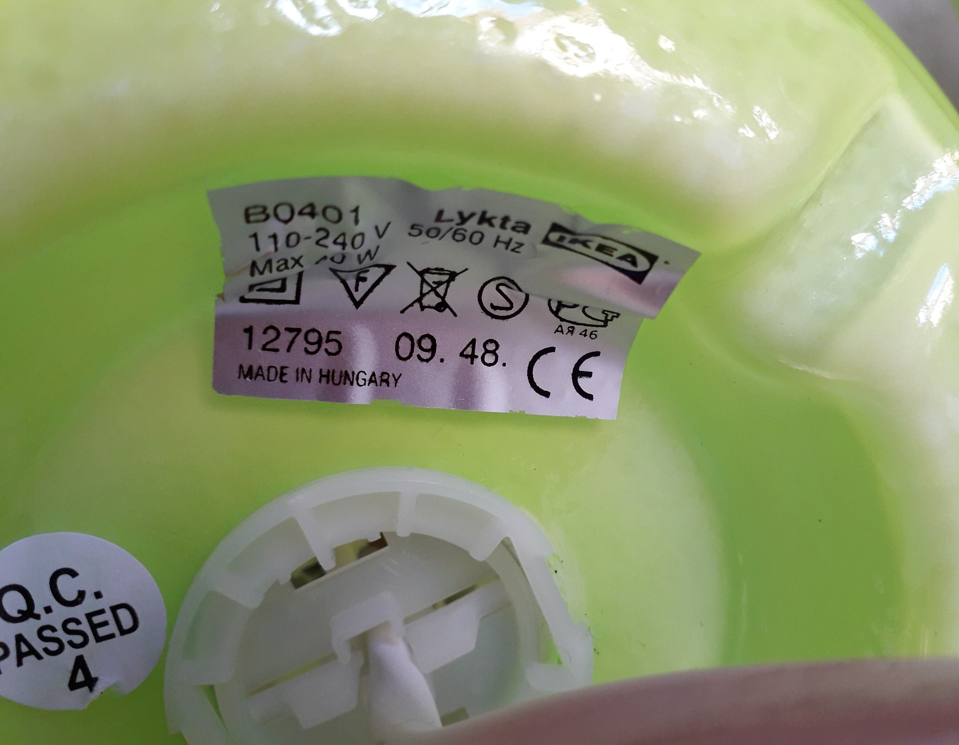 Pair of green lamps Ikea model Lykta 90s