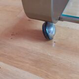 Coffee table 1970s, in metal 2 tones and glass.