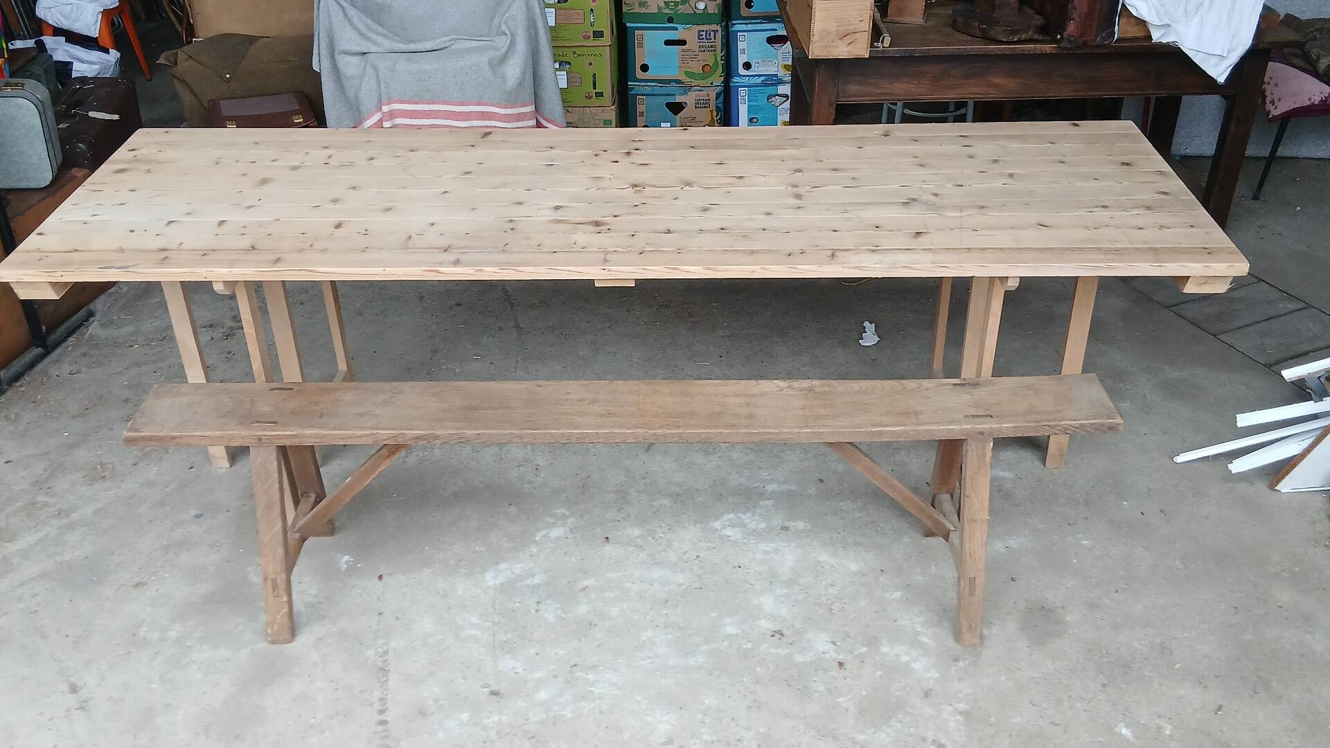 Table de ferme pliante 250 cm, 8/10 personnes