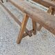 Pair of rustic solid oak farm benches 19th century - 2m90