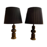 Paire lampe à poser laiton design Vaxsjo-suede ed Aneta ep 70