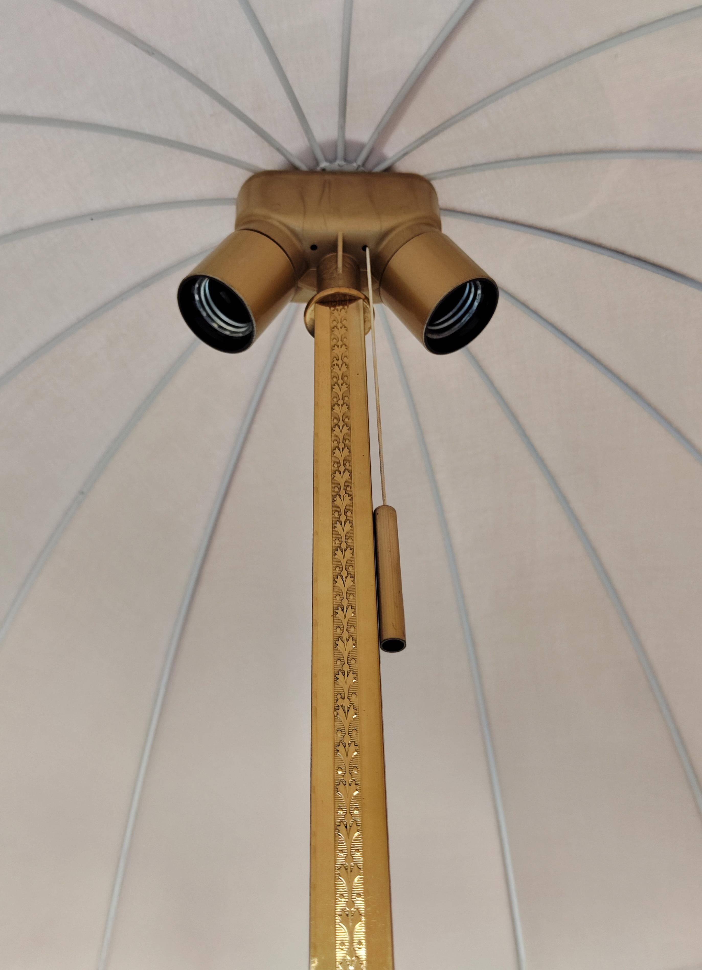 Hollywood Regency floor lamp in brass by Schroder and Co., 1950s