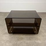 Michel Dumas smoked plexiglass coffee table, 1970s