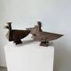 Series of three brutalist Folk Art candle holders