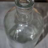 Large vintage transparent glass bottle from the 1950s – Czech decorative piece.