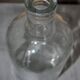 Large vintage transparent glass bottle from the 1950s – Czech decorative piece.