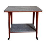 Vintage multifunction service / side table on wooden wheels 50 years 60