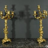 Bronze Candelabra, after J-A. Meissonnier, Rococo style, Napoleonic era