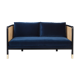 Canapé cannage 160 velours bleu marine Red Edition