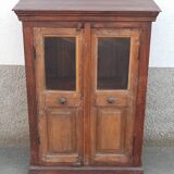 Petite armoire vitrée en bois ancien