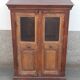 Small glass cabinet in old wood