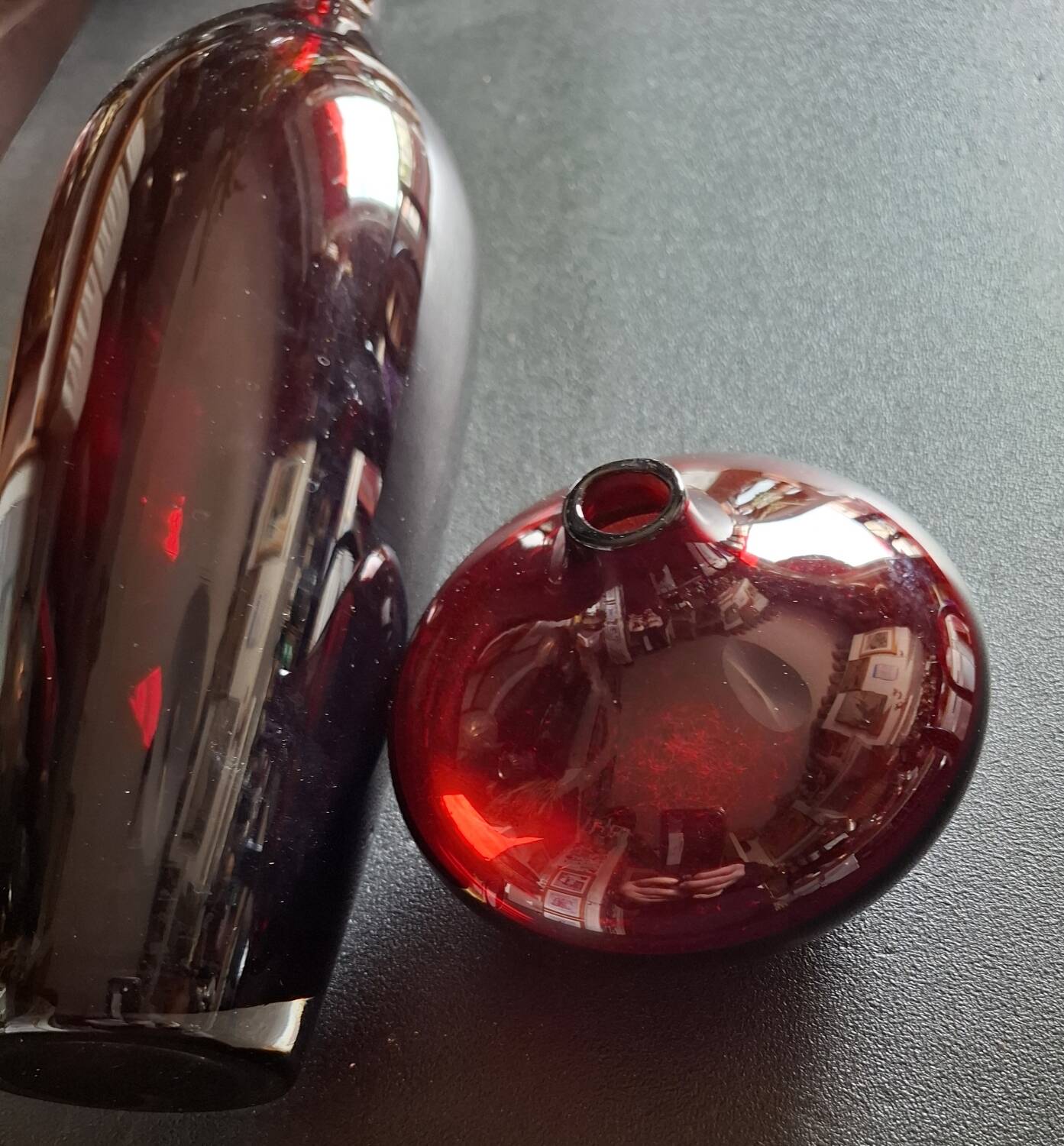 Lot de 2 vases contemporains couleur brique