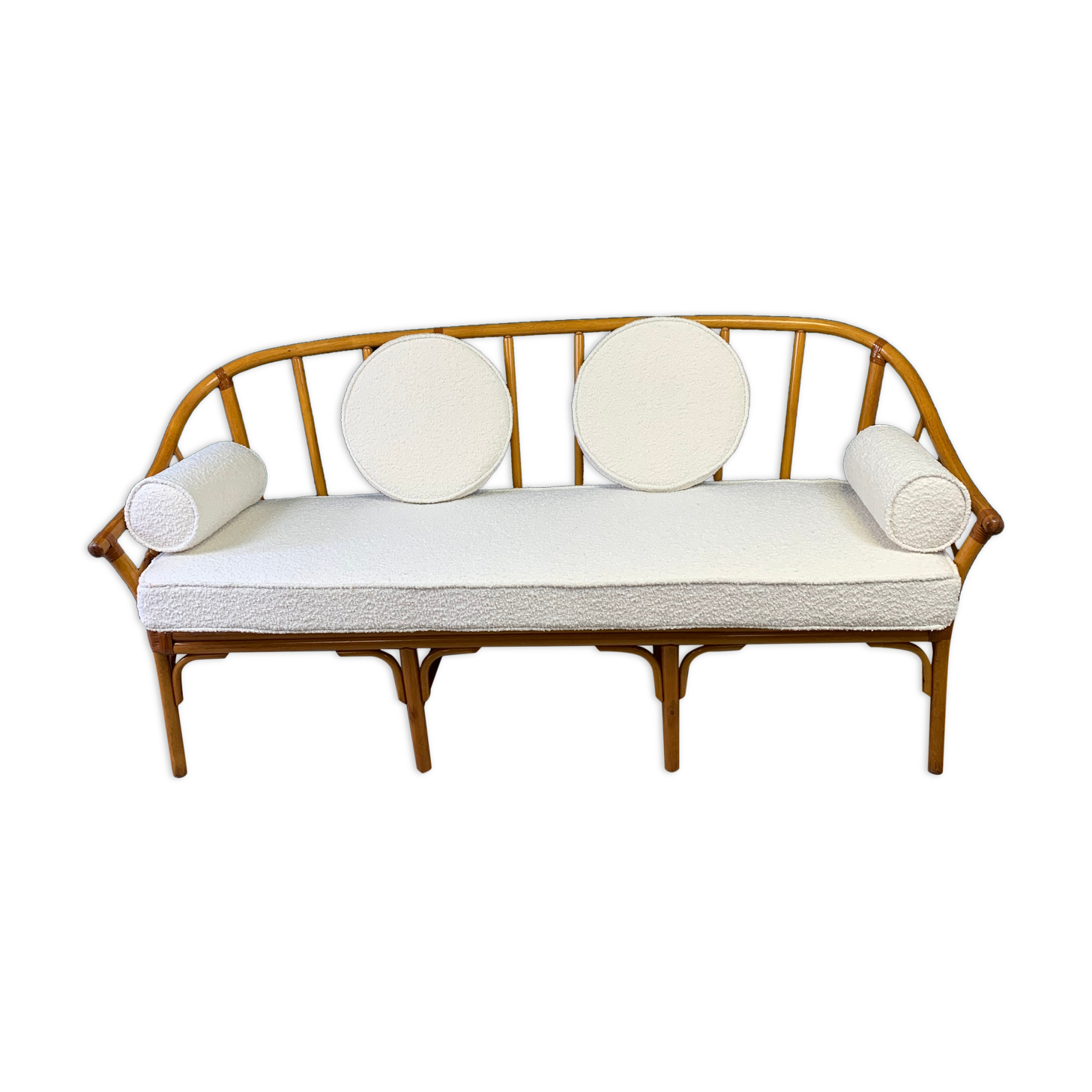 Vintage rattan bench