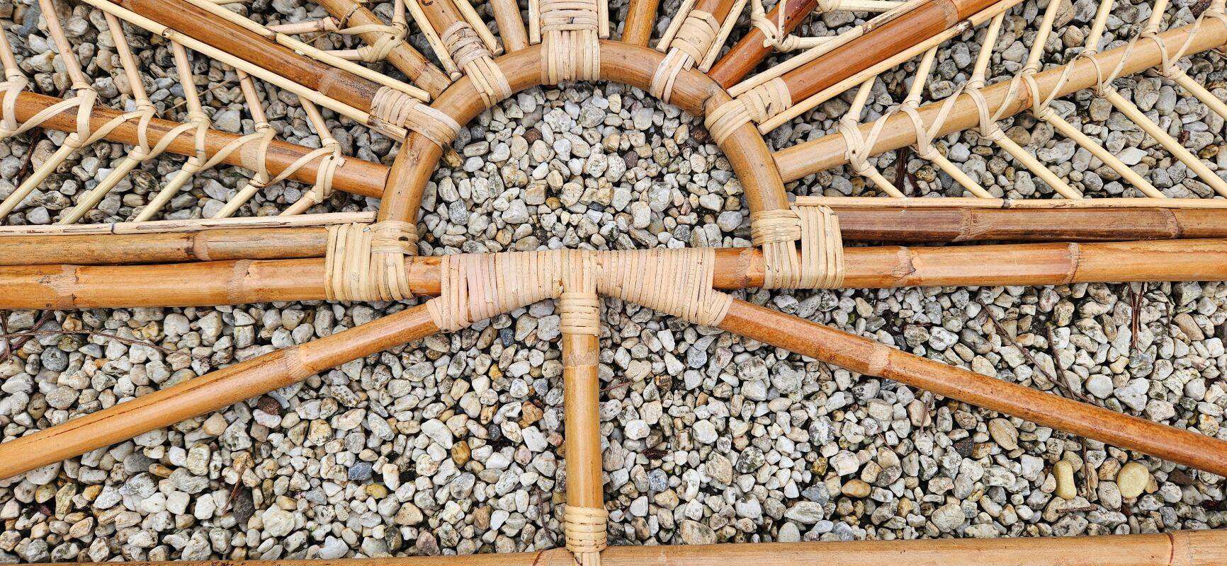 Peacock rattan headboard