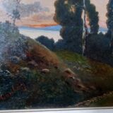 Lac de Vassivière au soleil sunset by Henri COULON (1855-1936) School of CROZANT