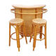 Vintage bamboo and rattan bar and pair of high stools