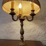 Bouillotte lamp with bronze candlesticks