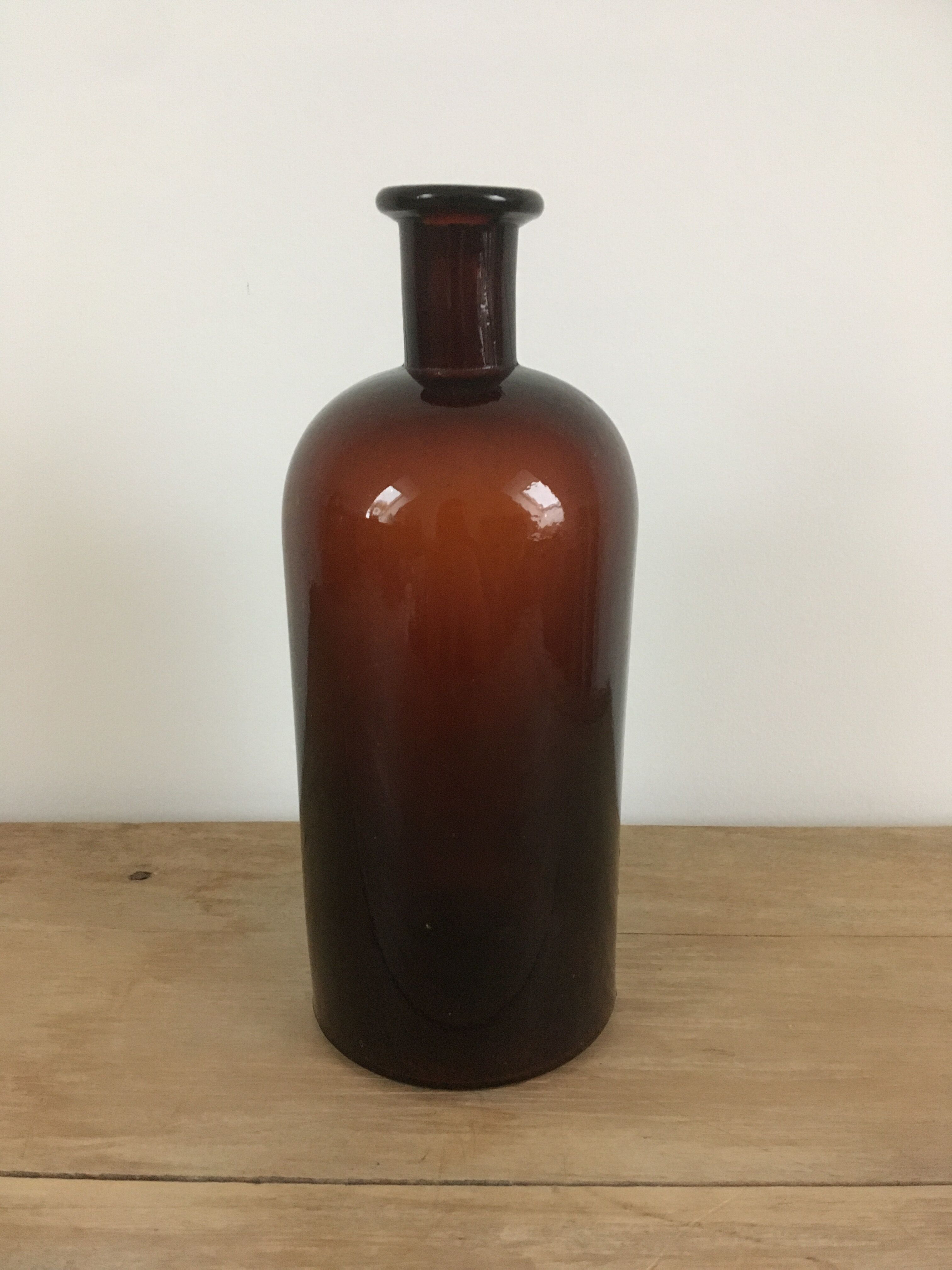 Amber glass apothecary bottle