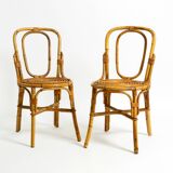 Pair of very beautiful rare original 1960s Italian bamboo chairs