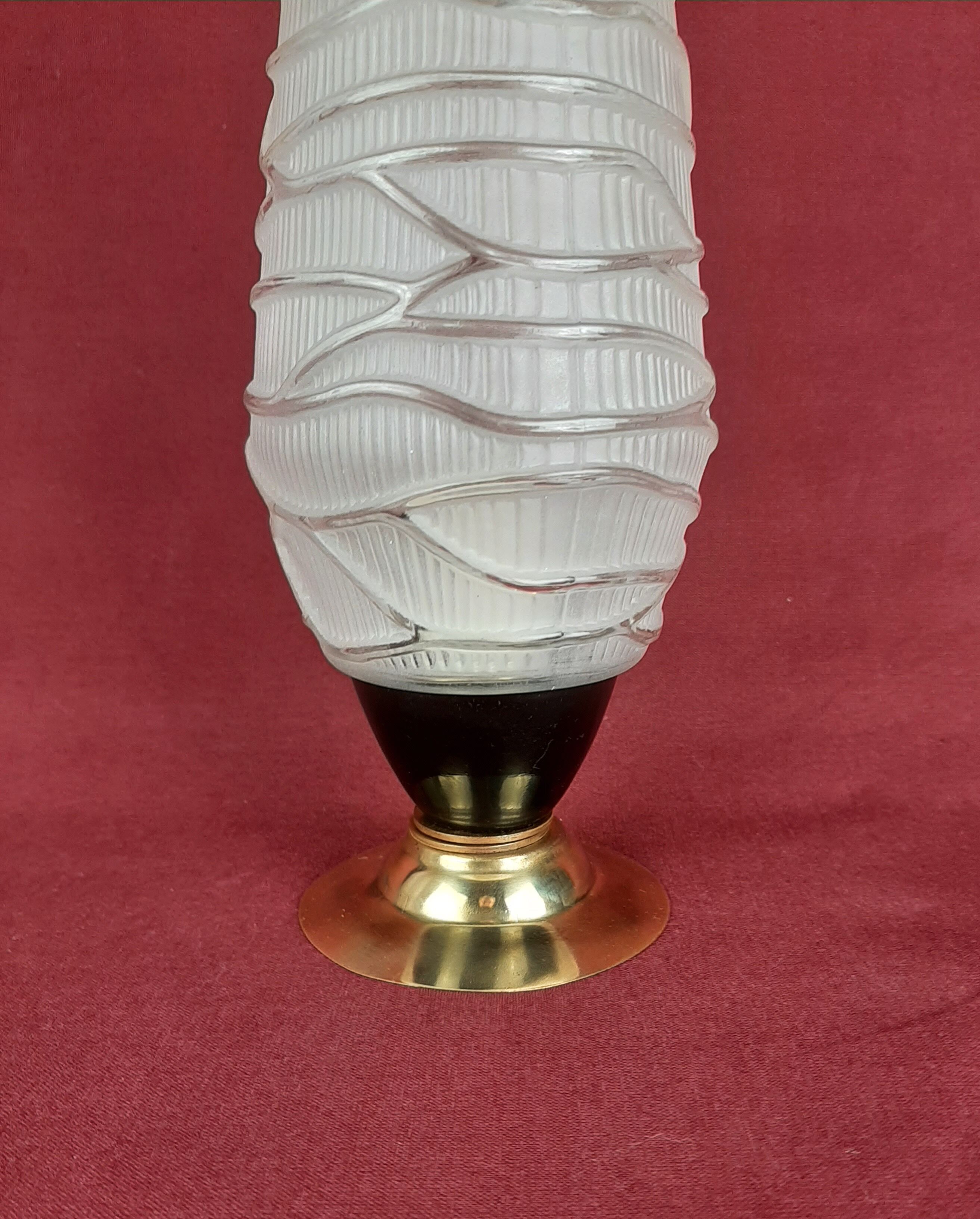 Mid Century Modern lamp French c 1960s see chandelier with the same glassware