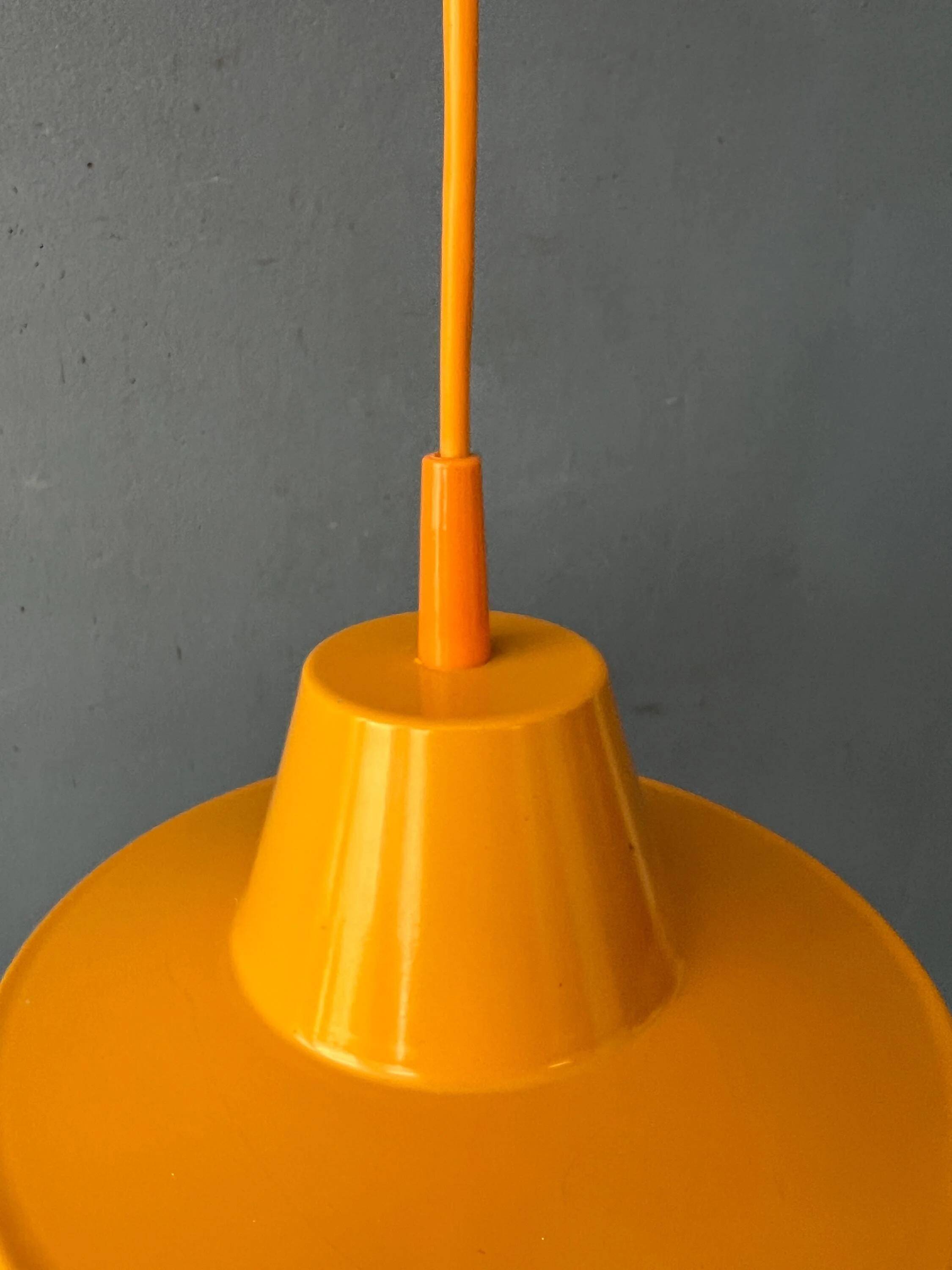 Small vintage yellow industrial pendant light