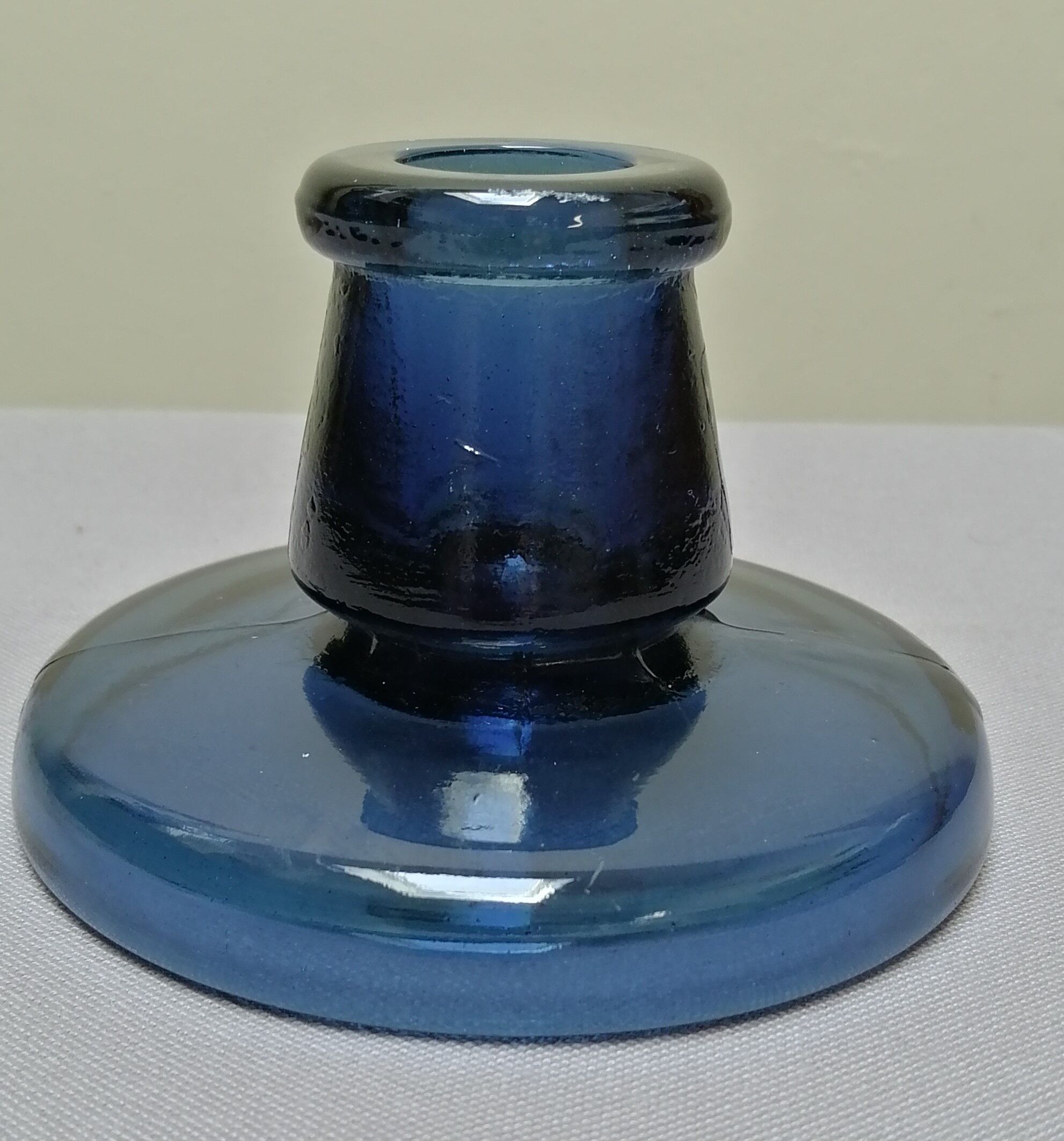 Cobalt glass candle holder by Maria Kariis