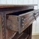 Oak accent furniture bookshelf with a drawer, early 20th century work.